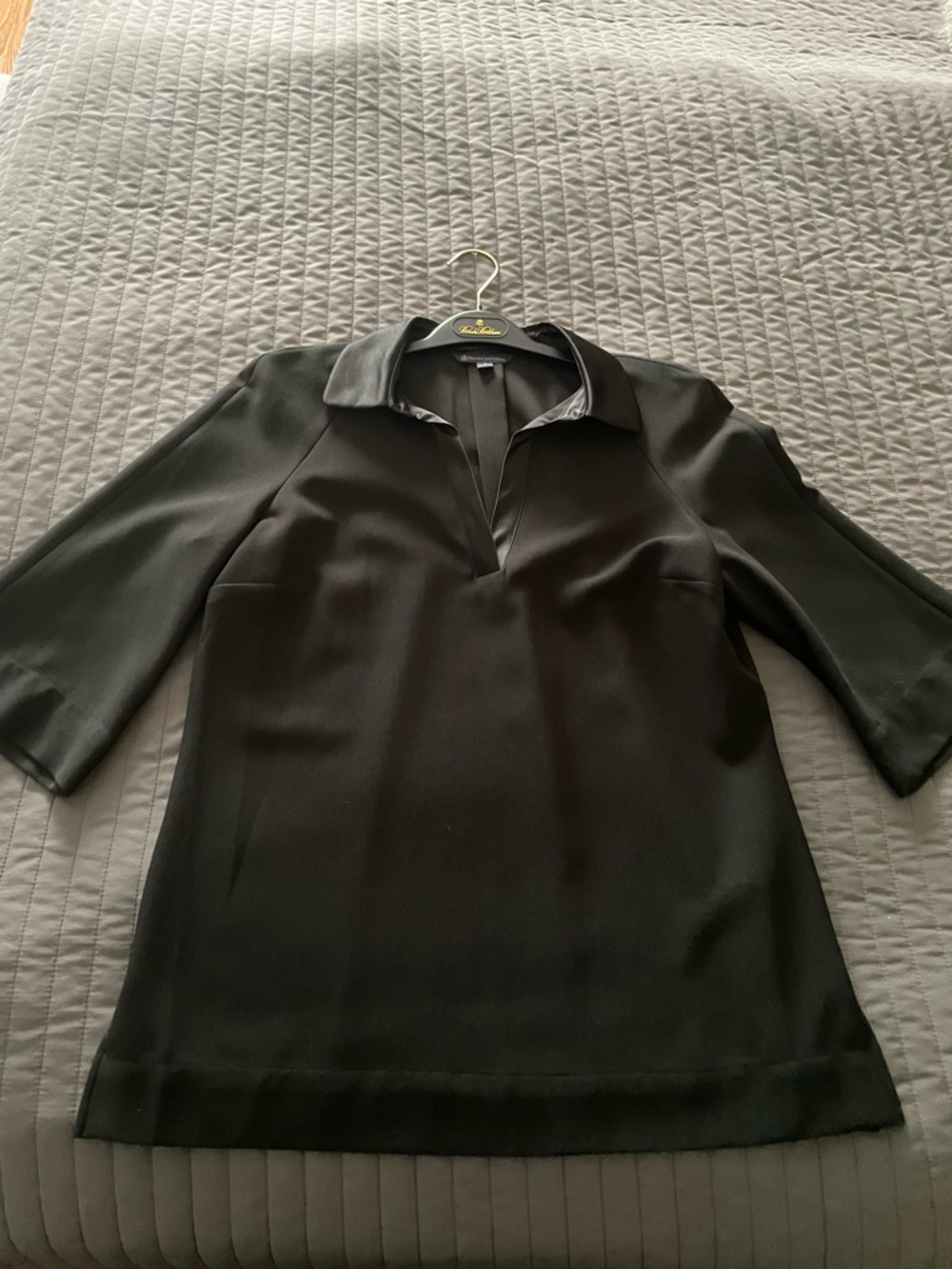 Brooks Brothers Black V-Neck Polo-Style Women's Tunic
